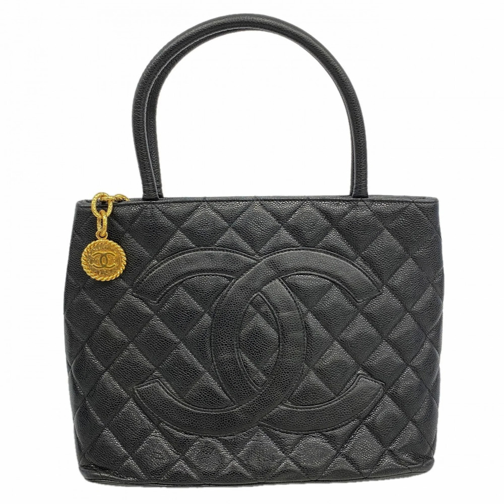 CHANEL Black Caviar Leather Reissue Tote Bag